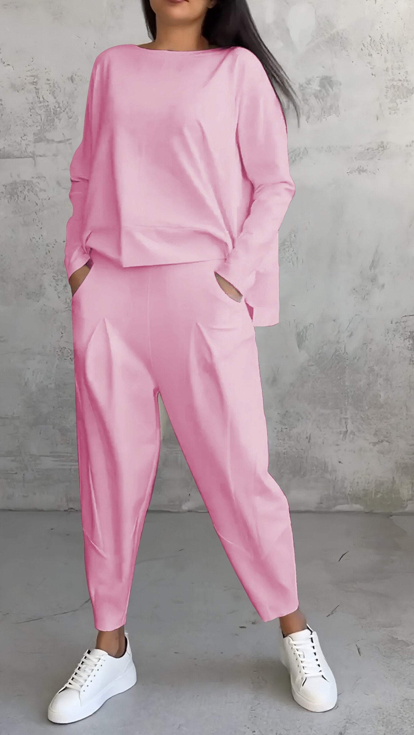 Mabel - Cuello redondo y manga larga y pantalón