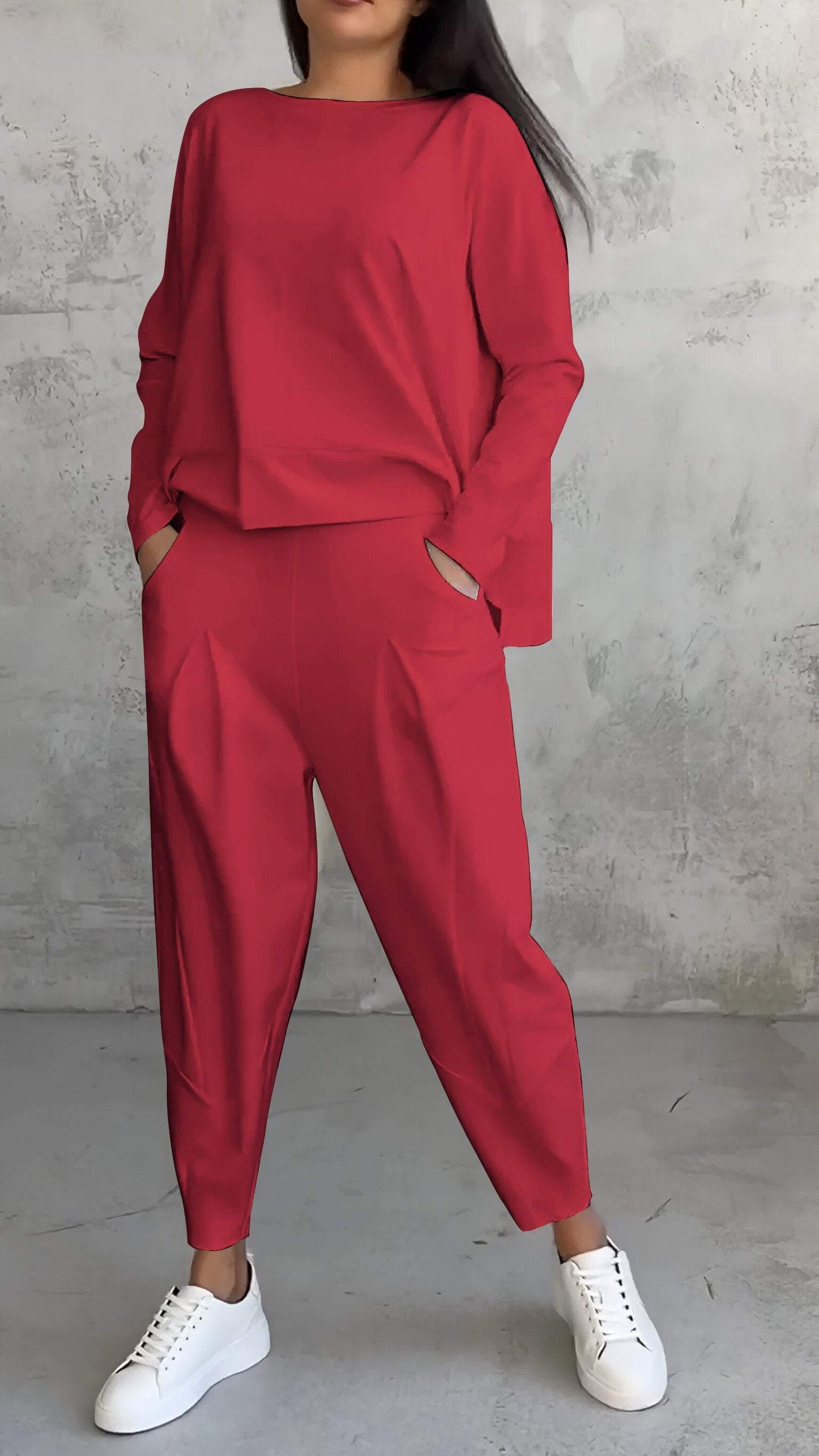 Mabel - Cuello redondo y manga larga y pantalón
