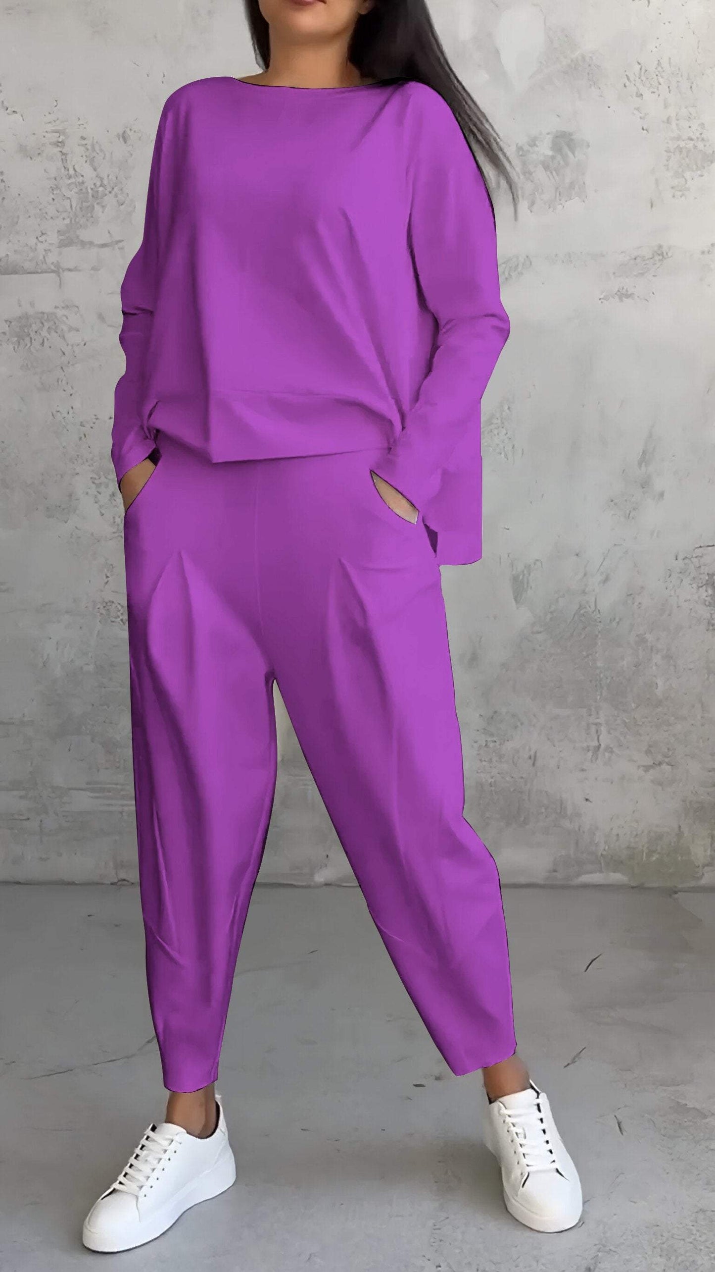 Mabel - Cuello redondo y manga larga y pantalón