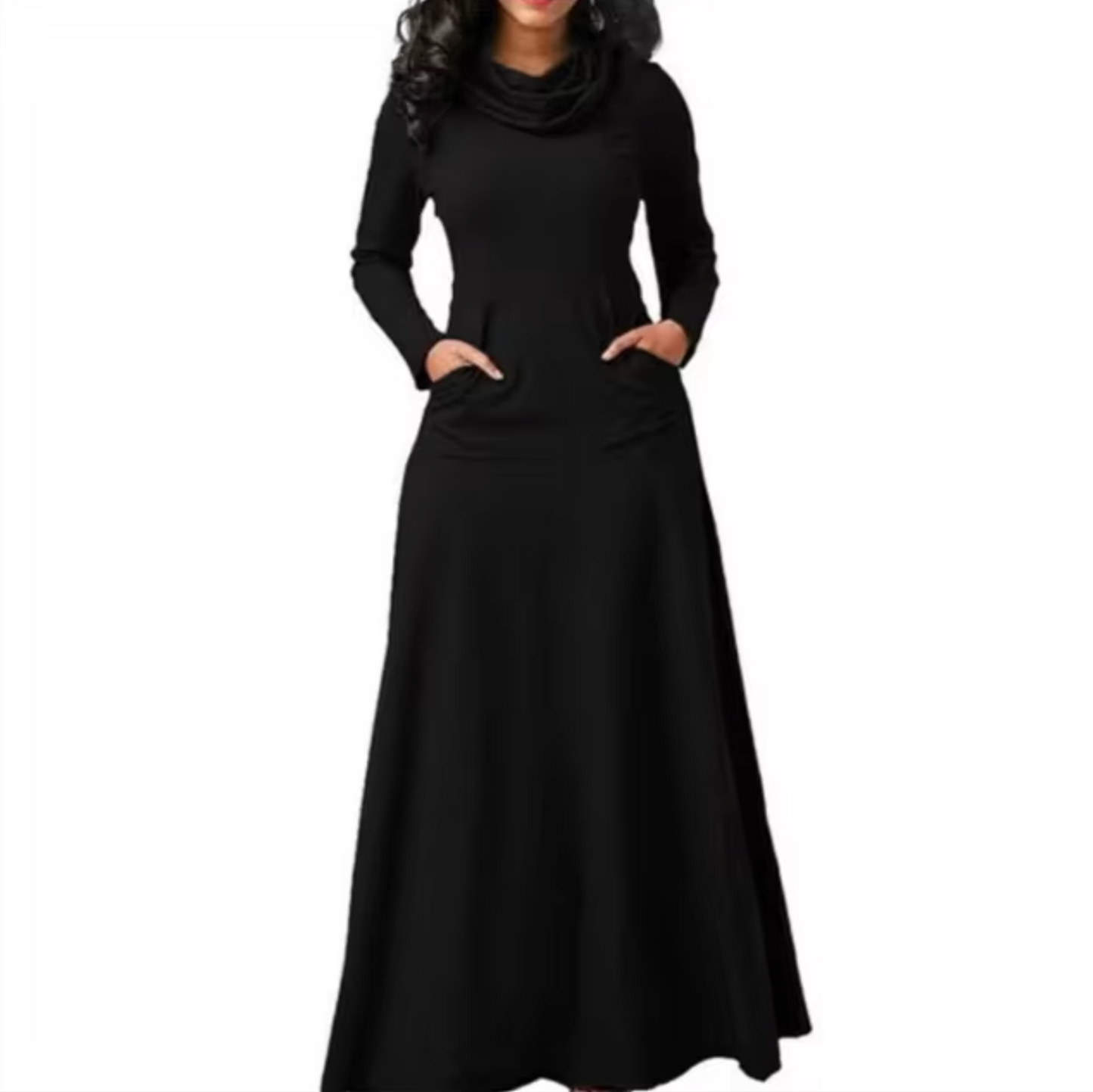 Solana – Vestido largo elegante con escote vuelto