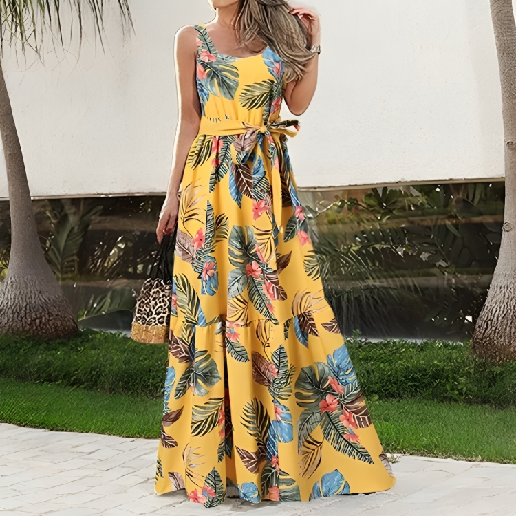 Anna - Elegante vestido largo floral sin mangas