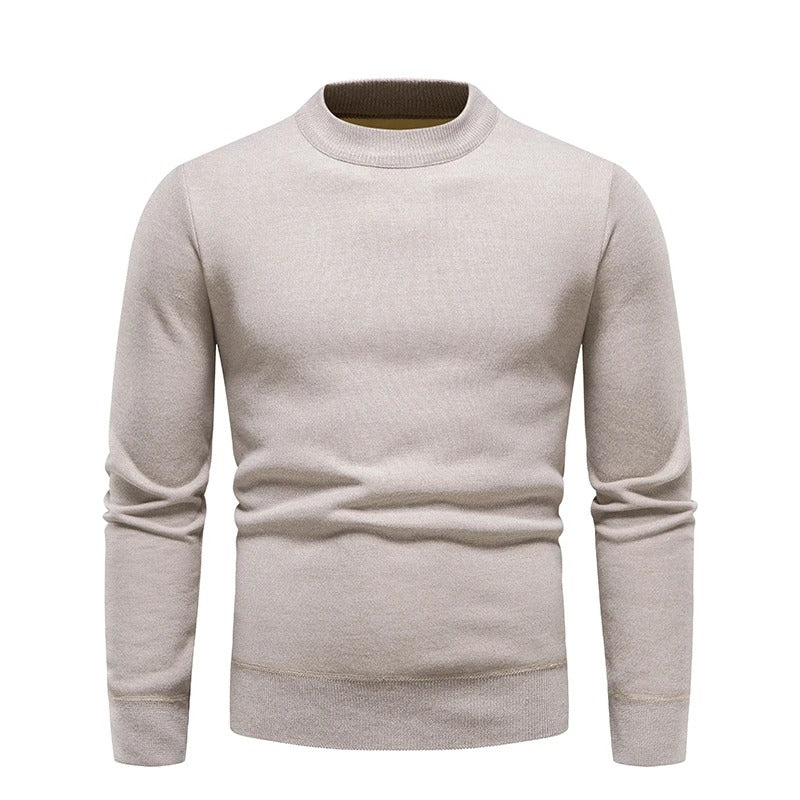 Esteban - Suéter de cuello redondo cómodo y liso para hombre