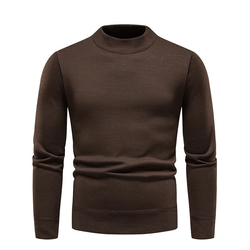 Esteban - Suéter de cuello redondo cómodo y liso para hombre