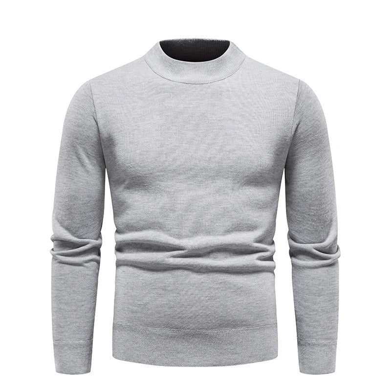 Esteban - Suéter de cuello redondo cómodo y liso para hombre