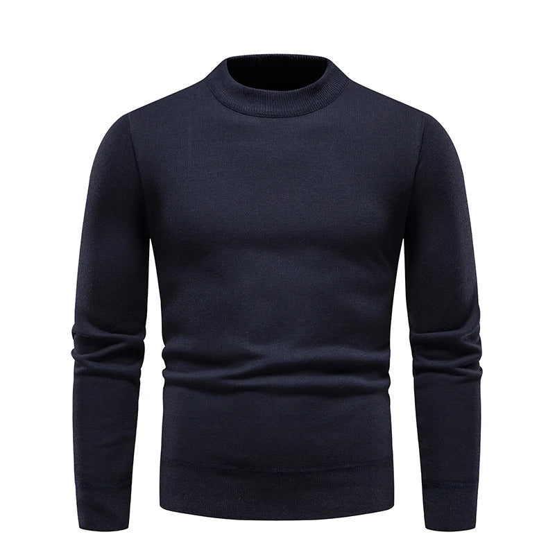 Esteban - Suéter de cuello redondo cómodo y liso para hombre