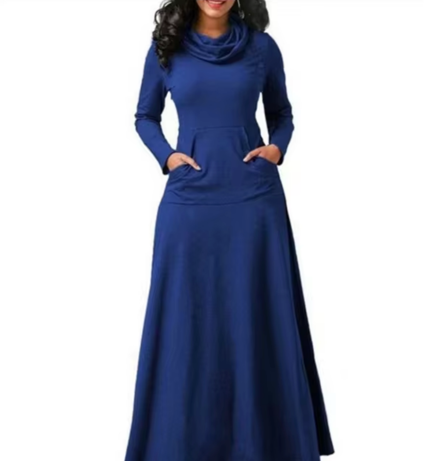 Solana – Vestido largo elegante con escote vuelto